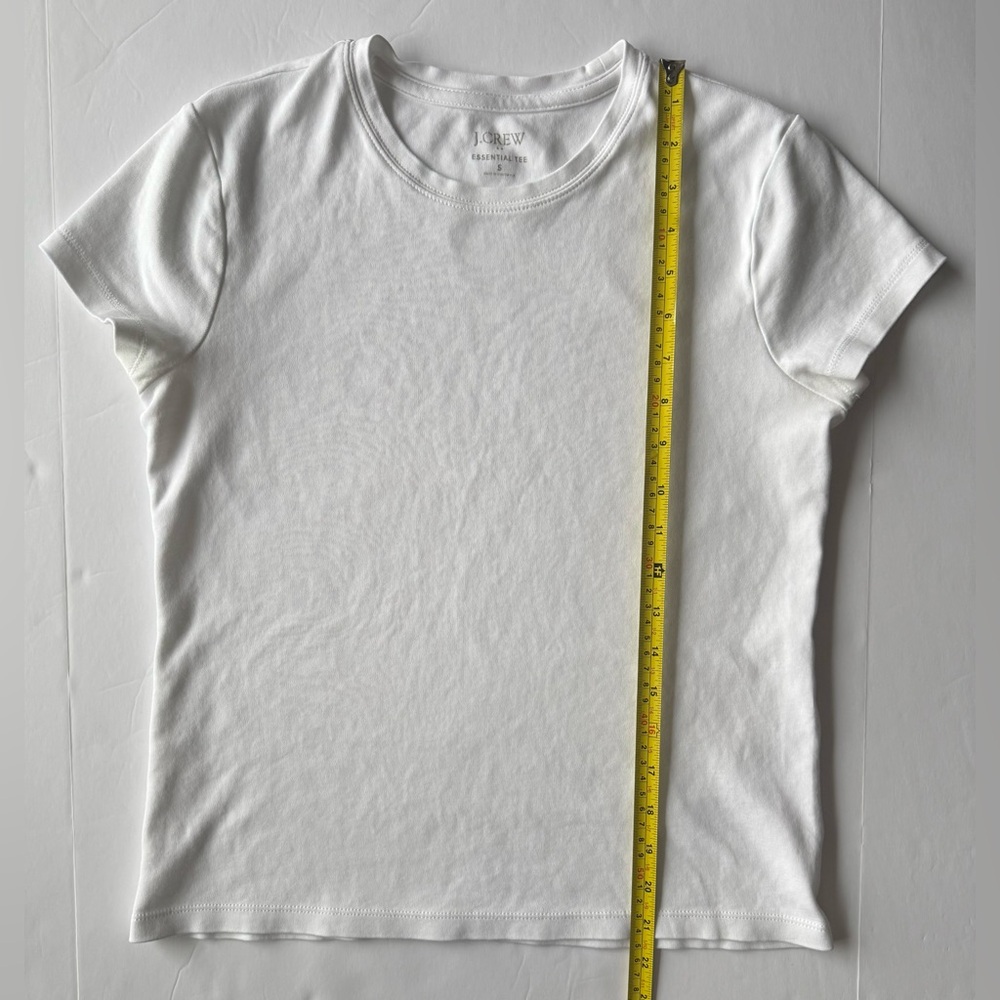 J. Crew Essential Short-Sleeve Crewneck Tee White Size S - Picture 4 of 6